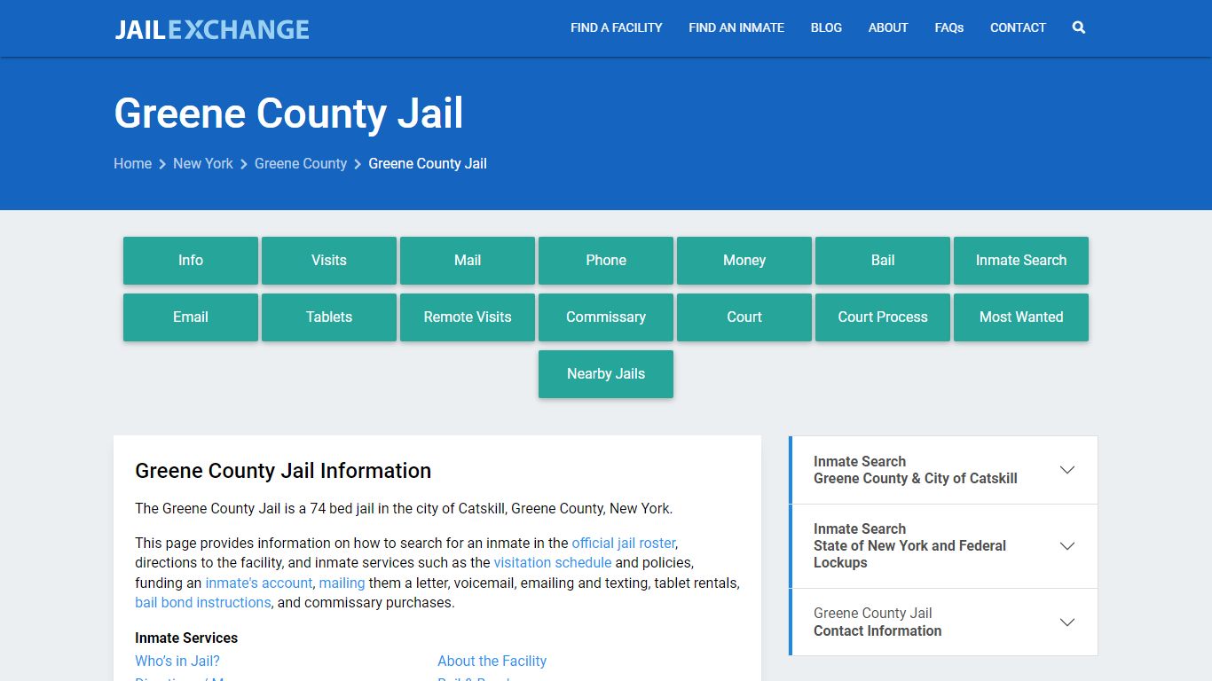 Greene County Jail, NY Inmate Search, Information